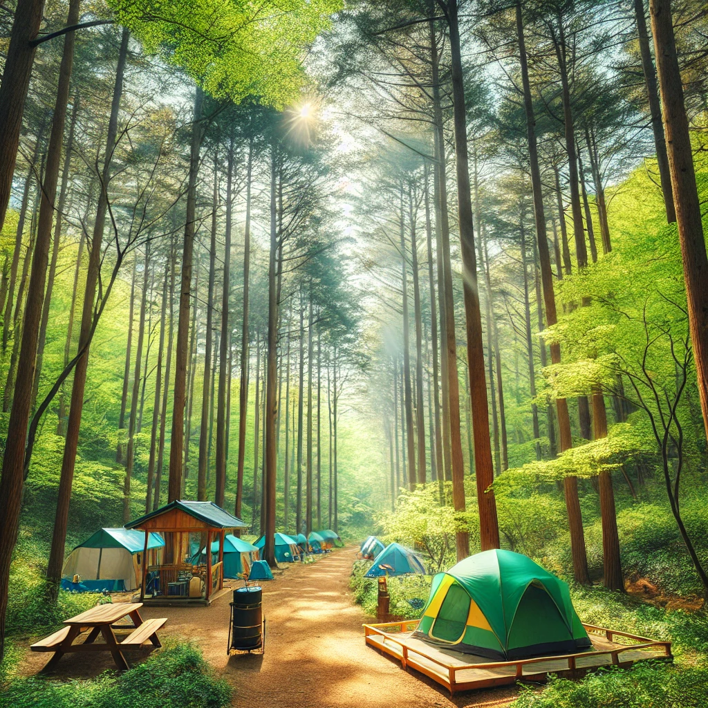 용인 자연휴양림 캠핑장 - 숲 속 힐링이 가능한 자연휴양림, 편백나무 숲과 깨끗한 시설