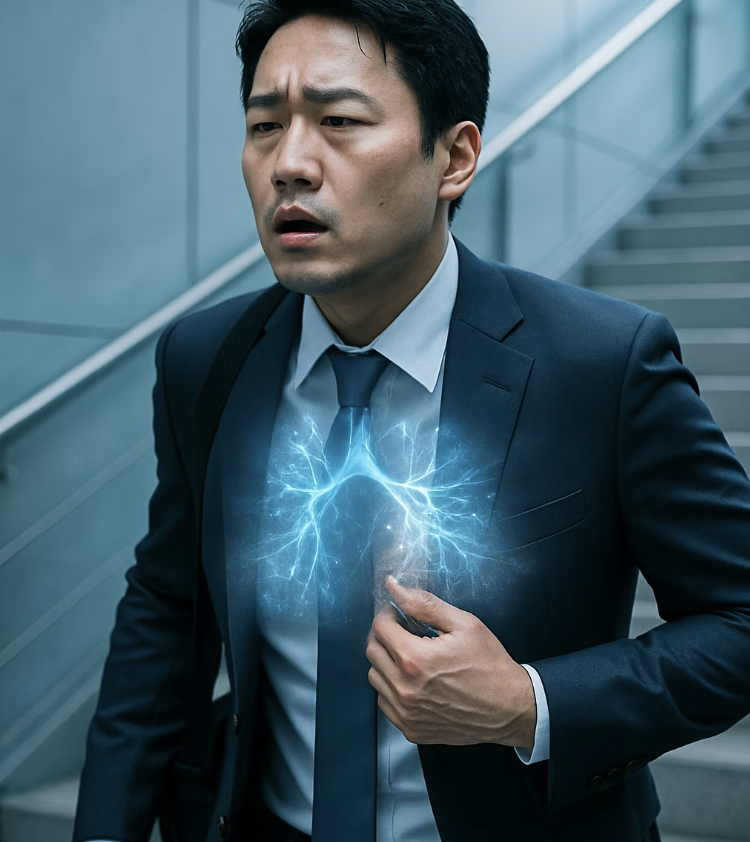 숨소리가 달라지고 숨이 차오를 때