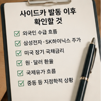 코스피 급락 사이드카 이후 확인할 것