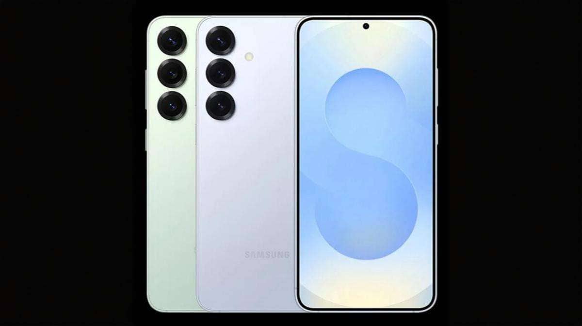 갤럭시 S25 엣지 색상 비교 이미지, 화이트와 그린 색상 모델의 후면 디자인