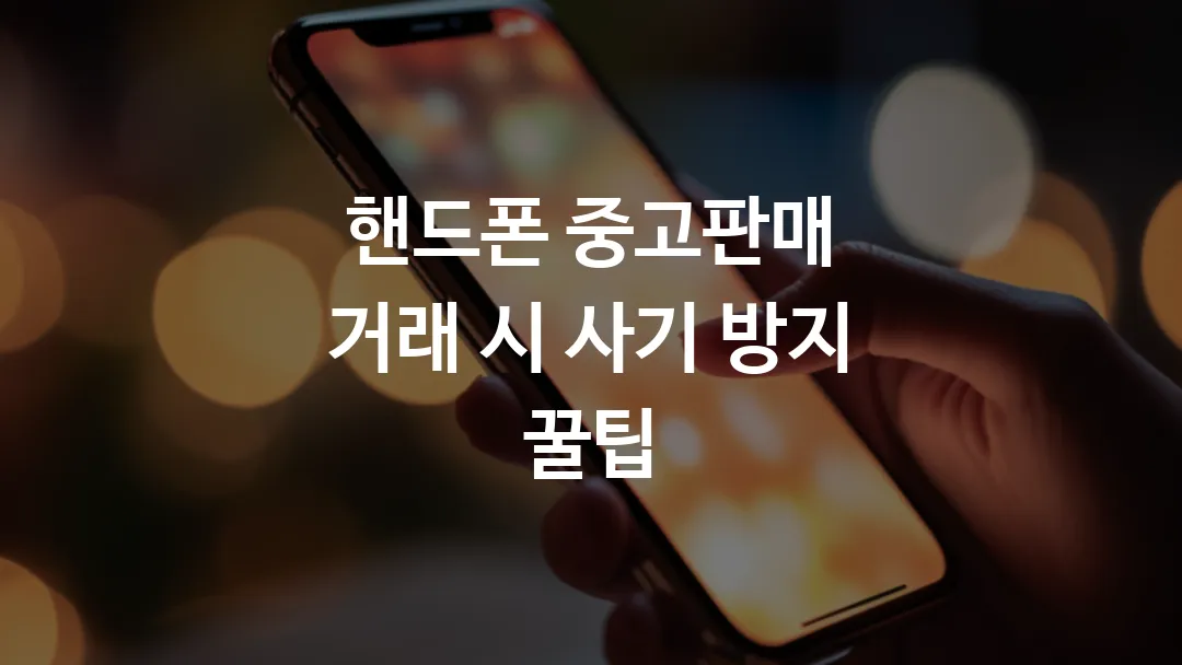 핸드폰 중고판매 거래 시 사기 방지 꿀팁