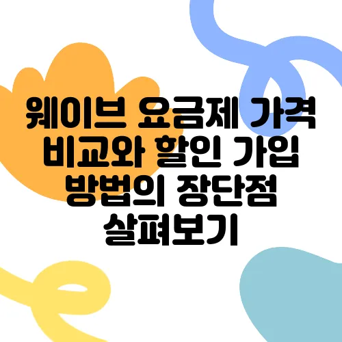 웨이브 요금제 가격 비교와 할인 가입 방법의 장단점 살펴보기