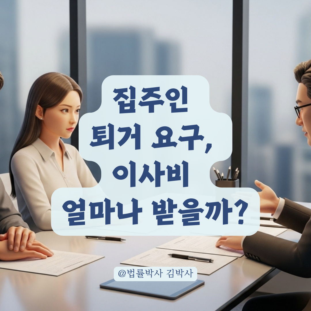 부당한 퇴거 요구에 따른 이사비와 중개보수 합의금 산정 기준 정리!