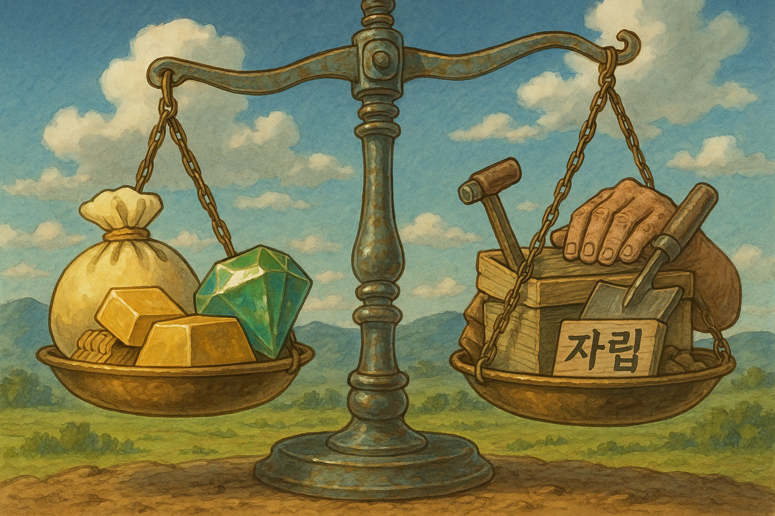 "관자는 금보다 자립이 무겁다고 말한다"