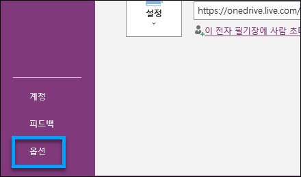 원노트 옵션