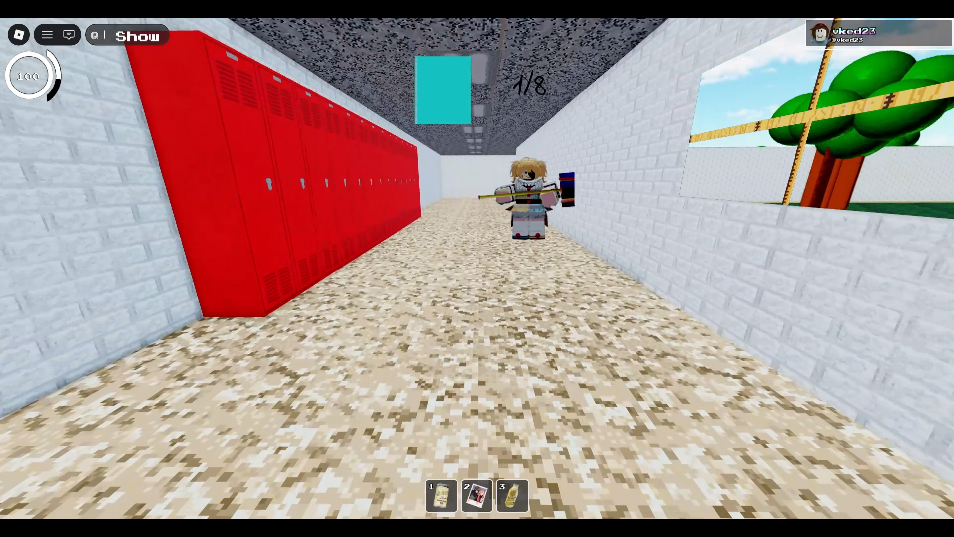 Momo Entity Chasing Player in The Basic School