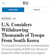 ➡️ [주한미군 철수 검토]의 의미와 한국 안보 영향 분석 (WSJ 보도 기반)