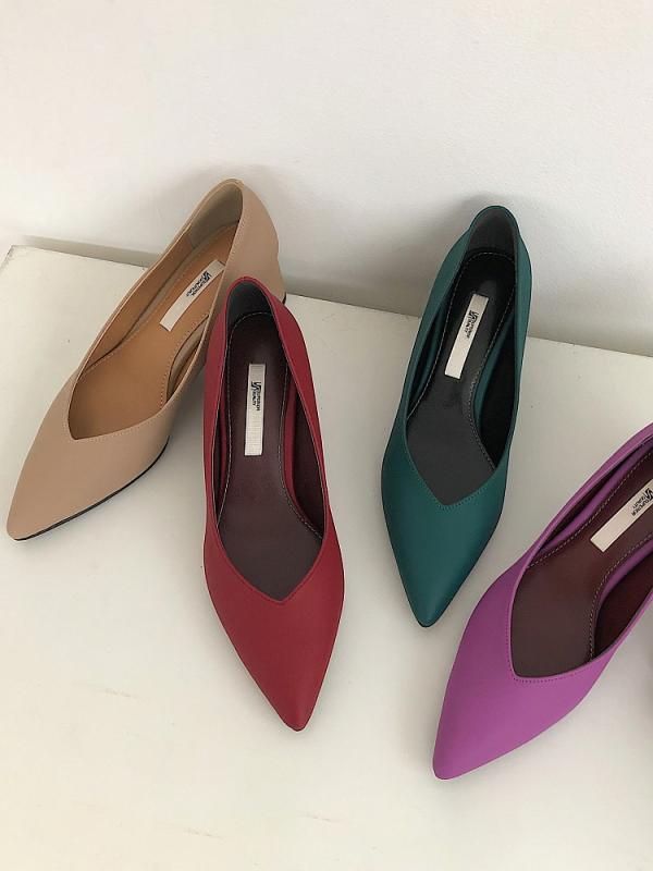 성수동수제화 스틸레토 미들힐 펌프스 플랫