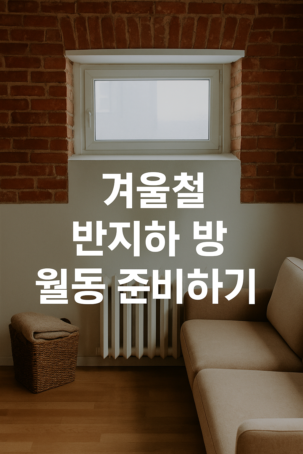 겨울 반지하 방 - 사진