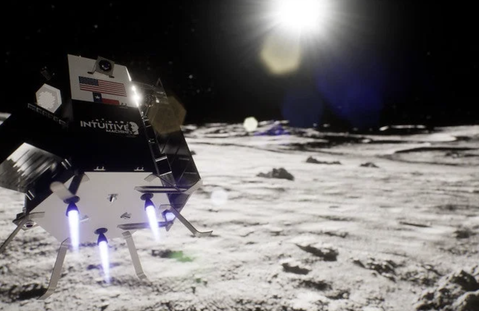 달에 착륙한 인튜이티브 머신스의 모습