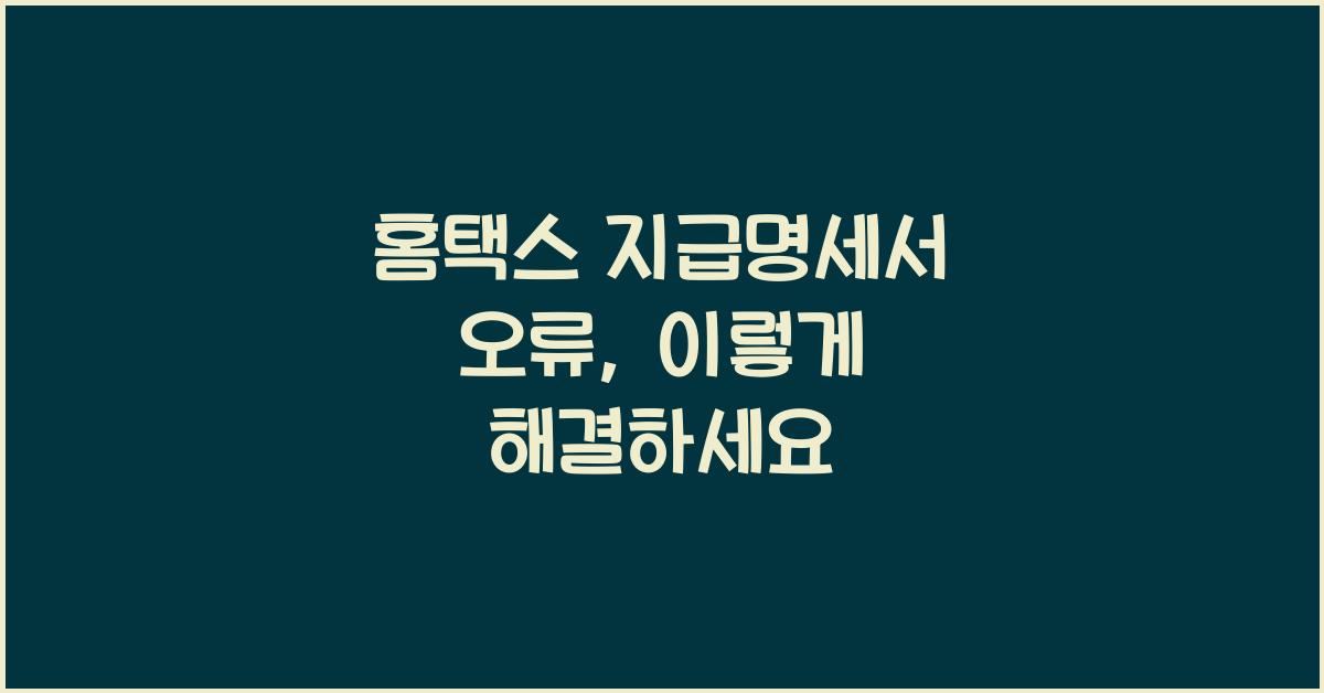 홈택스 지급명세서 오류