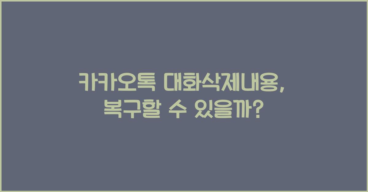 카카오톡 대화삭제내용