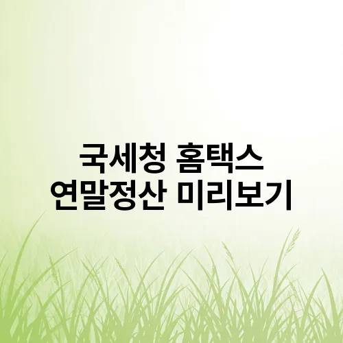 국세청 홈택스 연말정산 미리보기