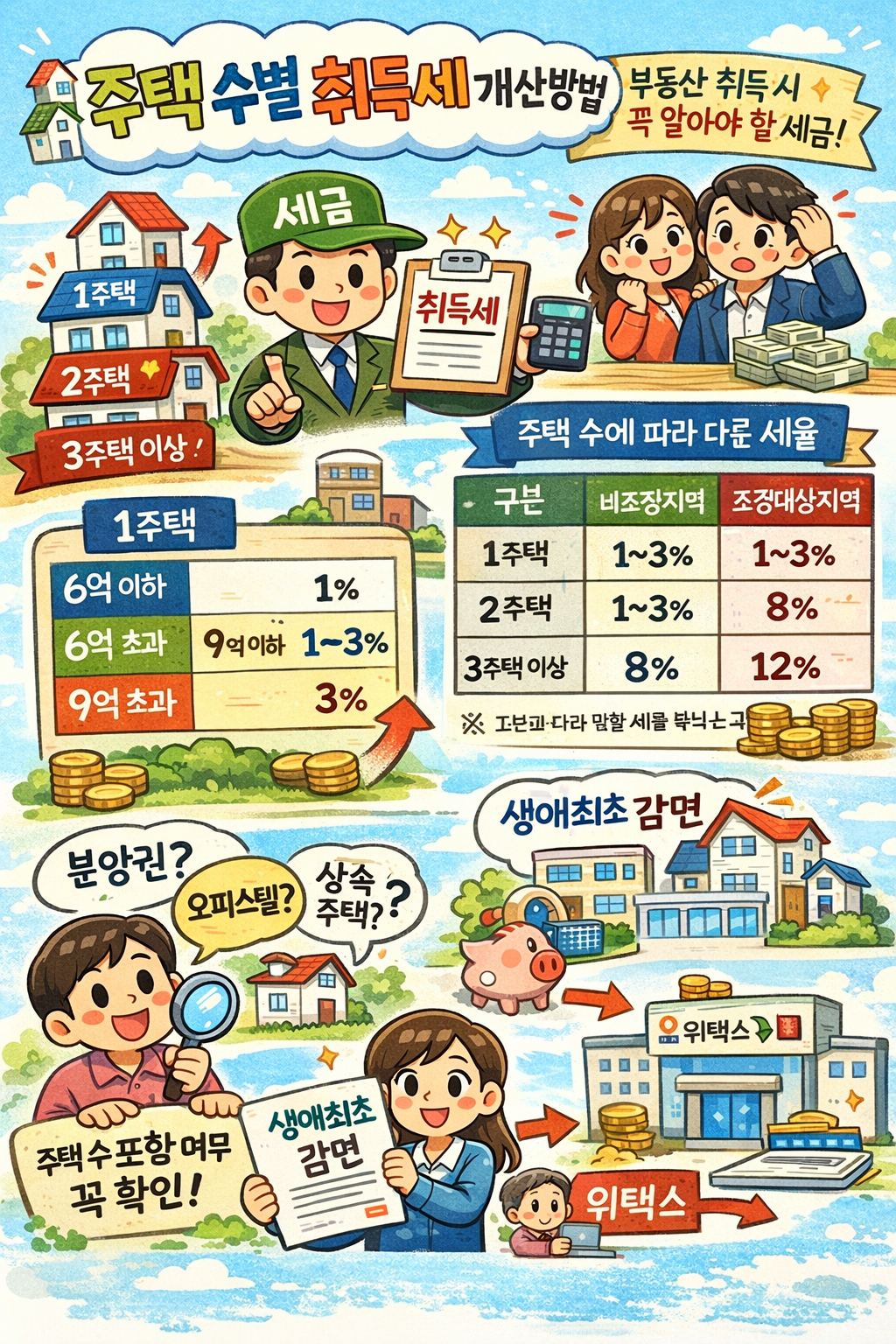 주택 수별 취득세 계산방법