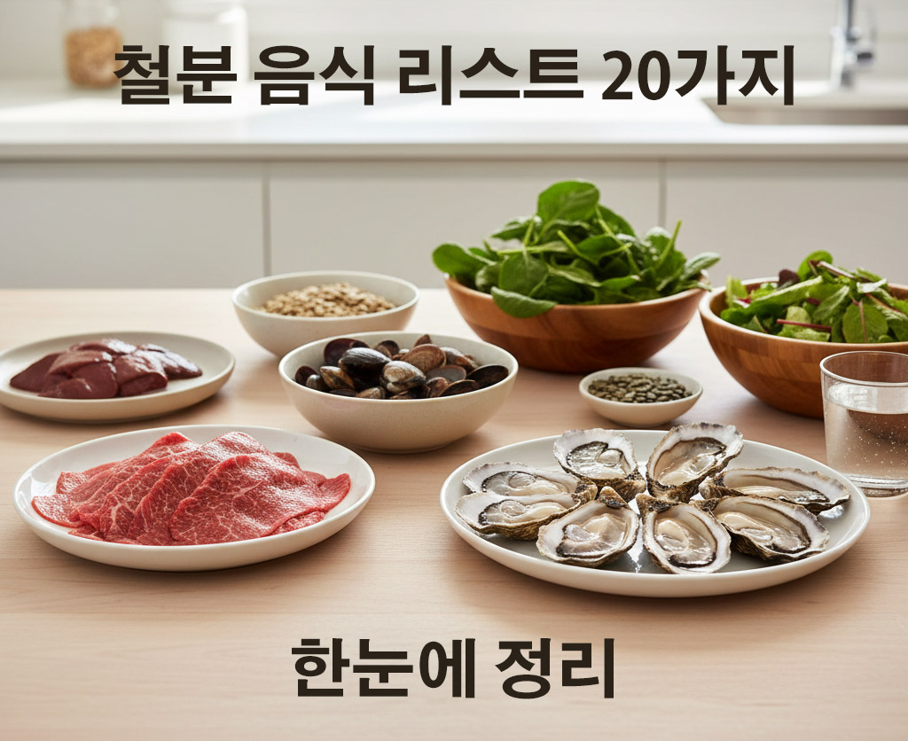철분 음식 리스트 20가지 한눈에 정리