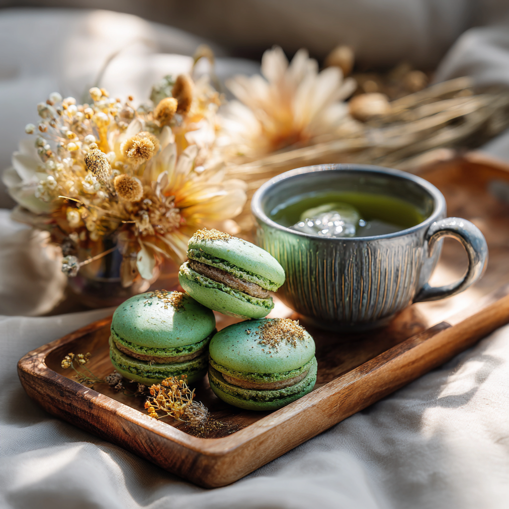 말차 마카롱