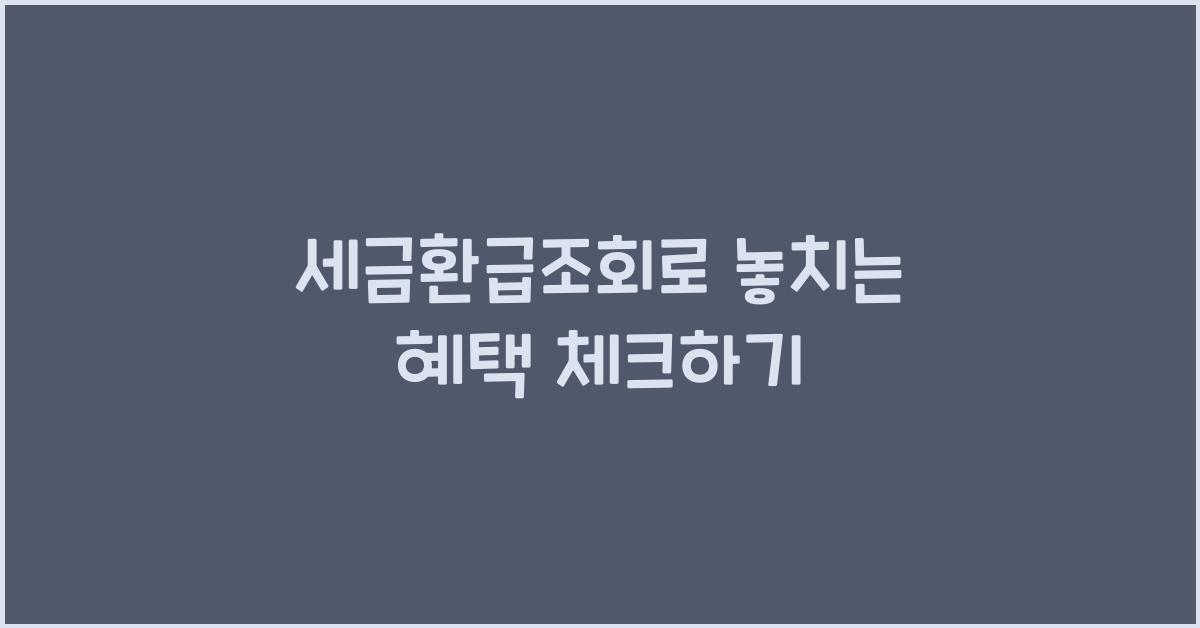 세금환급조회