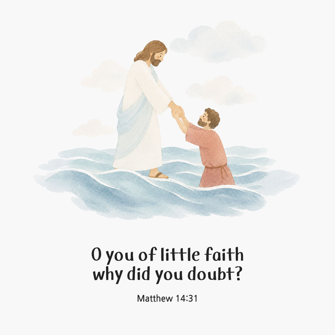 Today's Bible verse card Matthew 14:31 scripture image