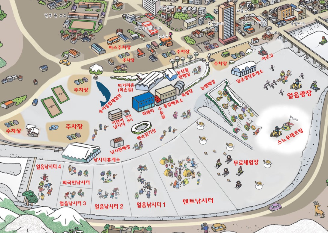 평창 송어축제 행사장지도