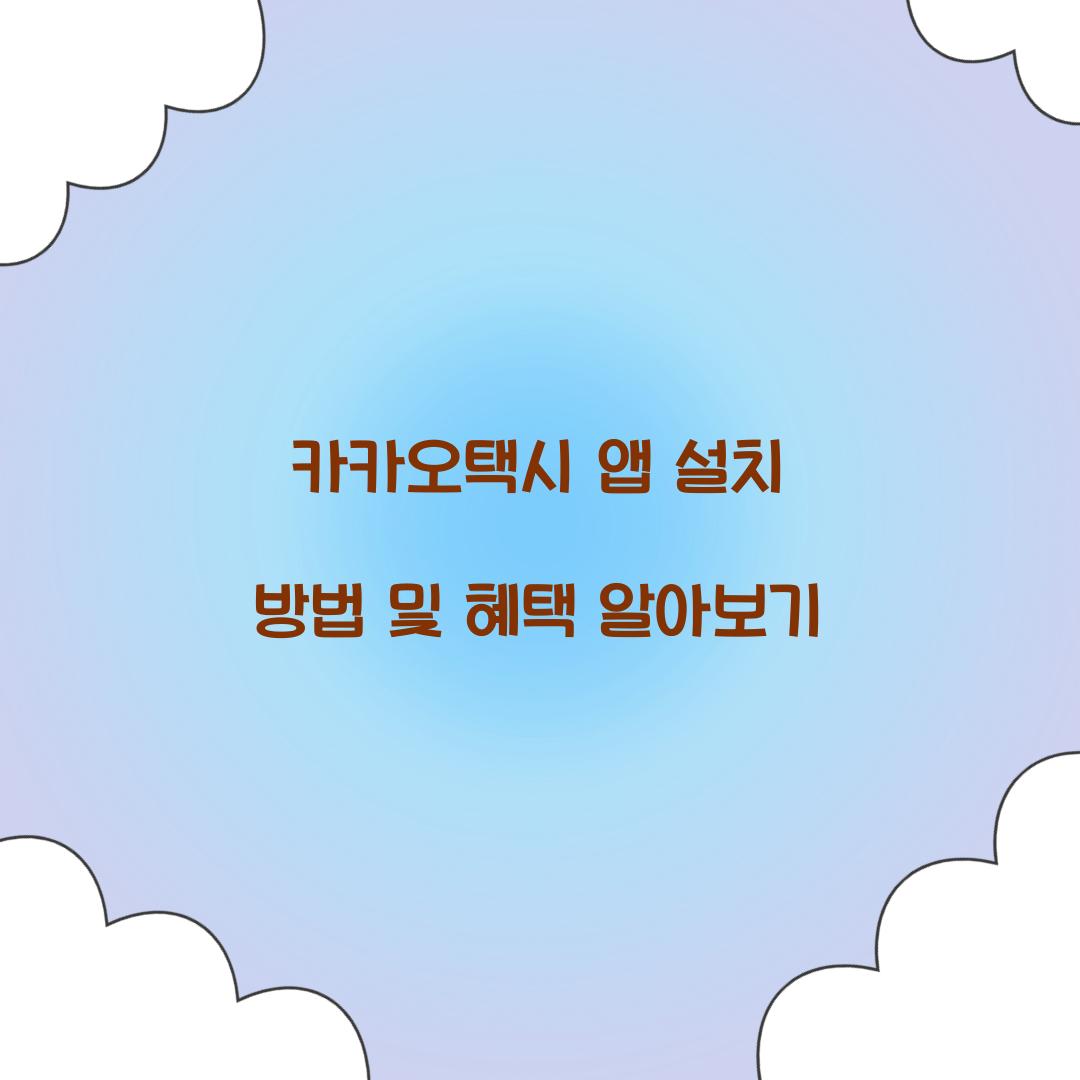 카카오택시 앱 설치