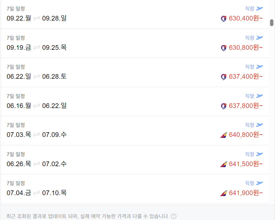 하와이항공권