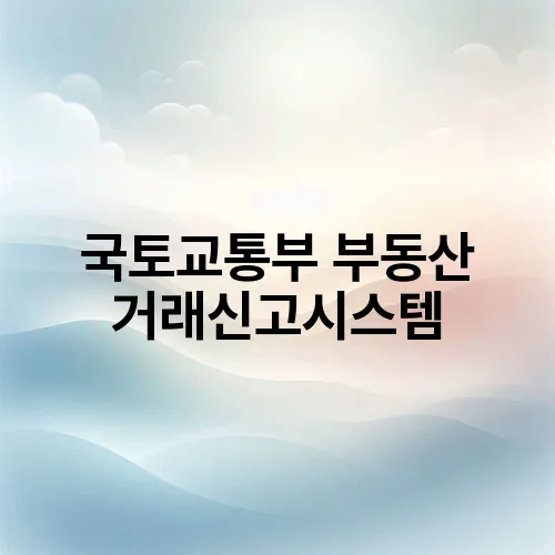 국토교통부 부동산 거래신고시스템