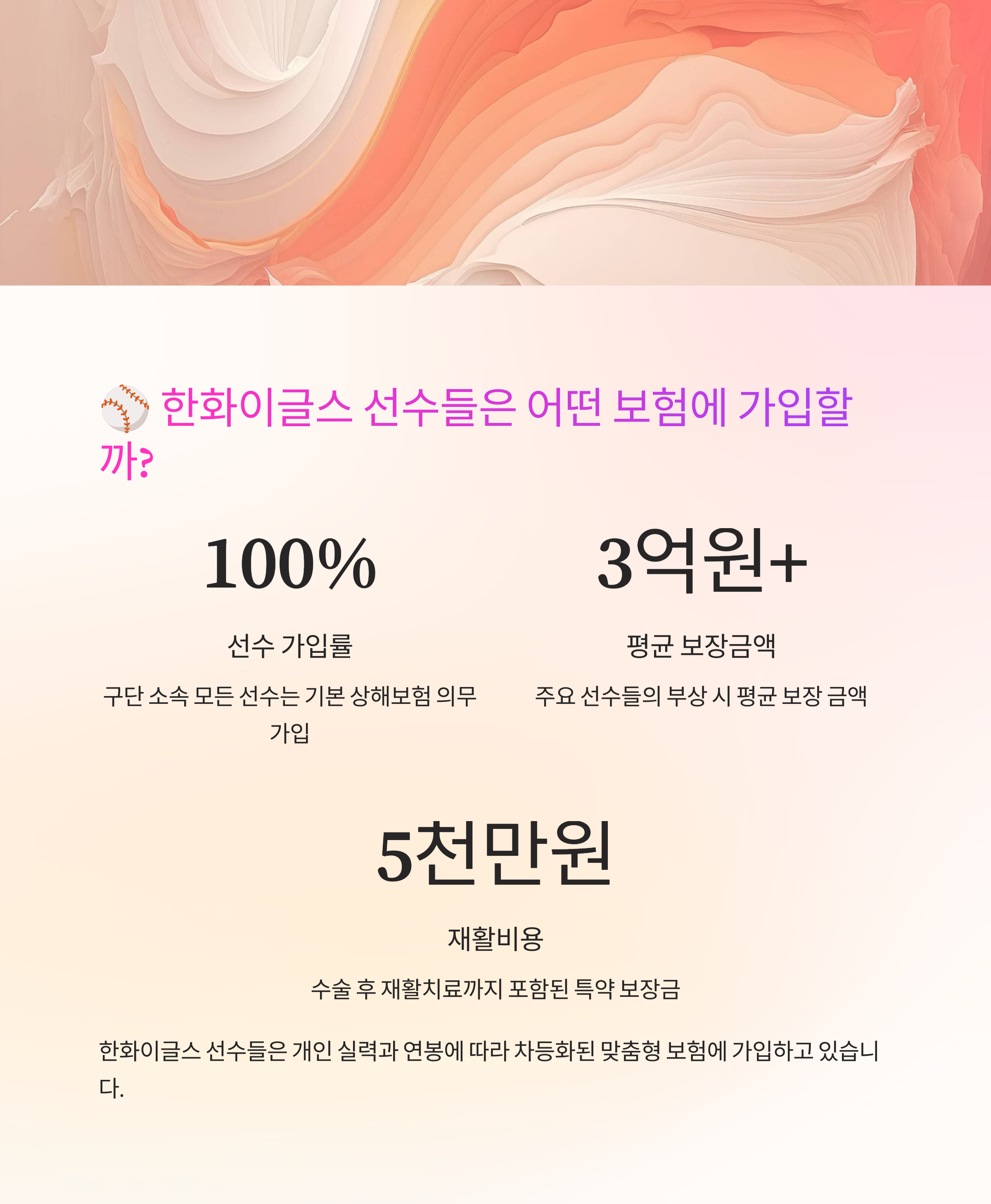 스포츠보험 한화이글스