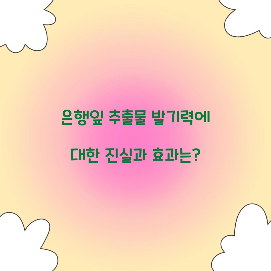 은행잎 추출물 발기력