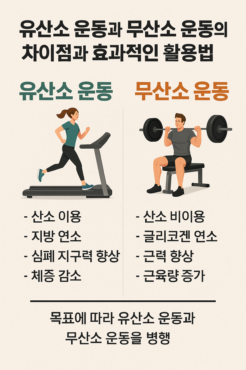 남녀가 각각 운동하는 모습