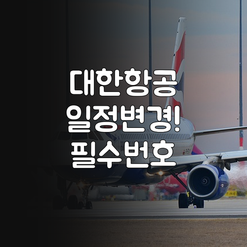 대한항공 항공권 일정 변경 상담 전화..