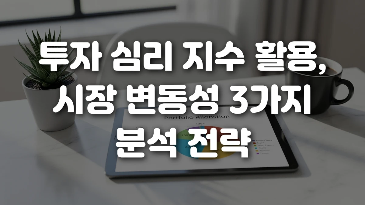 투자 심리 지수 활용 시장 변동성 3가지 분석 전략