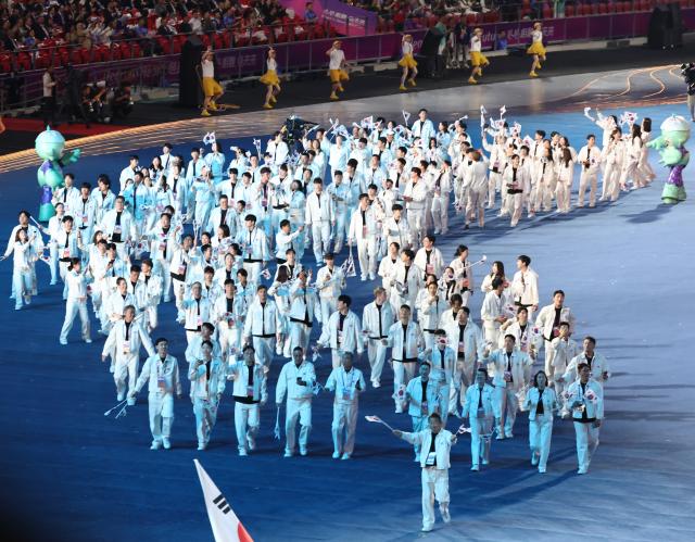 대한민국 선수들 입장 장면