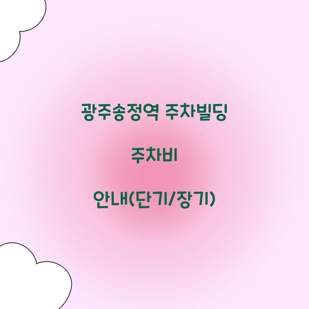 광주송정역 주차빌딩 주차비