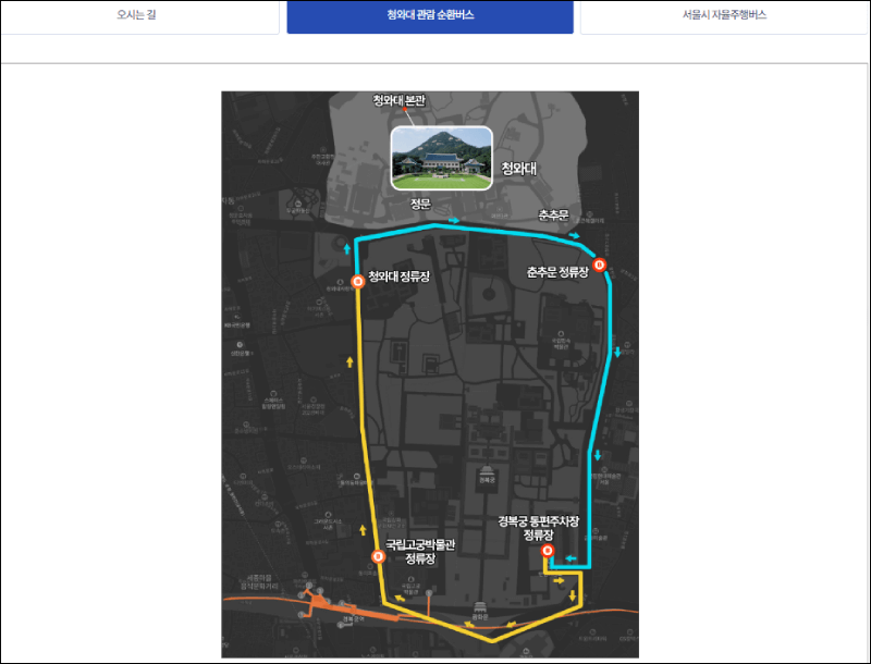 청와대 관람순환버스 안내