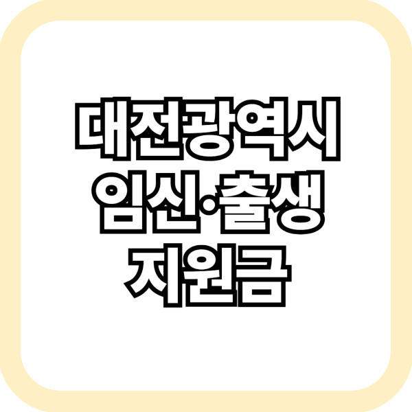대전광역시 임신, 출생 지원금