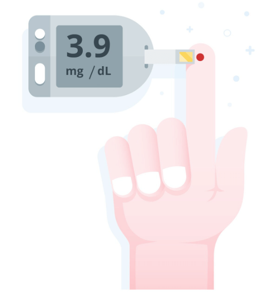 혈당을 재는 모습