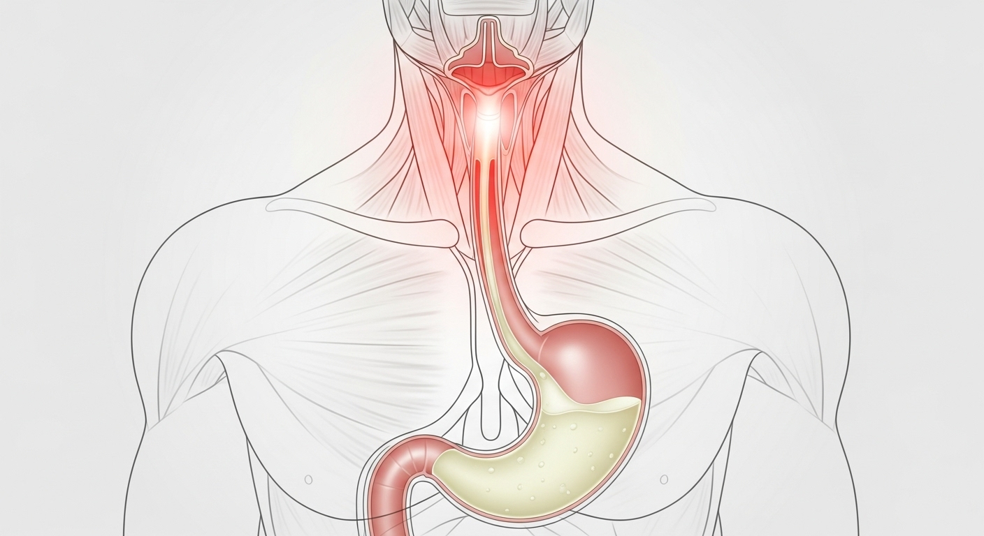 식도부터-목까지-염증이-나타난-증상을-보여주는-그림입니다.