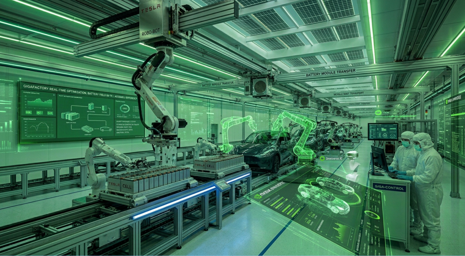 Tesla의 기가팩토리(Giga Factory)는 전 세계에서 가장 주목받는 스마트 팩토리 사례입니다.