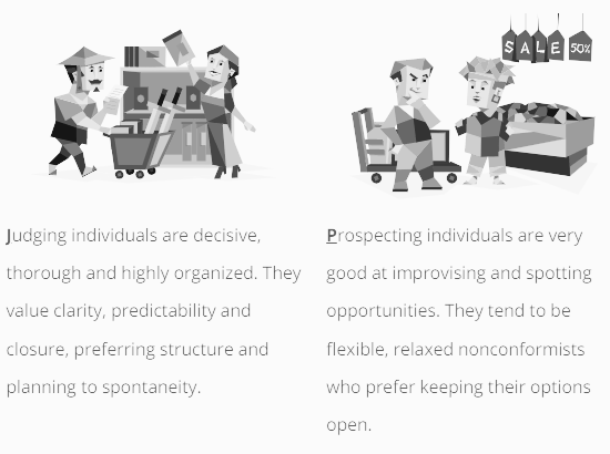 생활 양식 (판단 J - 인식 P)