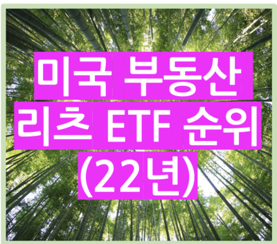 미국 부동산 리츠 ETF순위 포스팅 제목