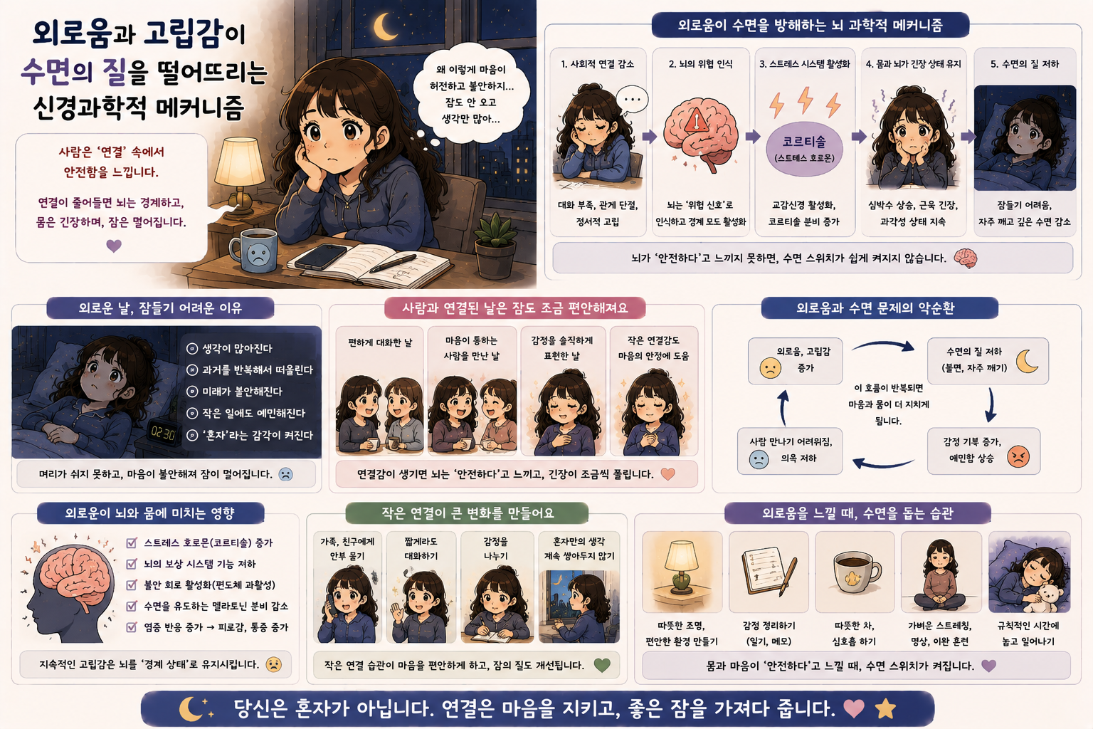 외로움과 고립감이 수면의 질을 떨어뜨리는 신경 과학적 이유