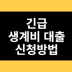 긴급 생계비 대출 신청방법 썸네일