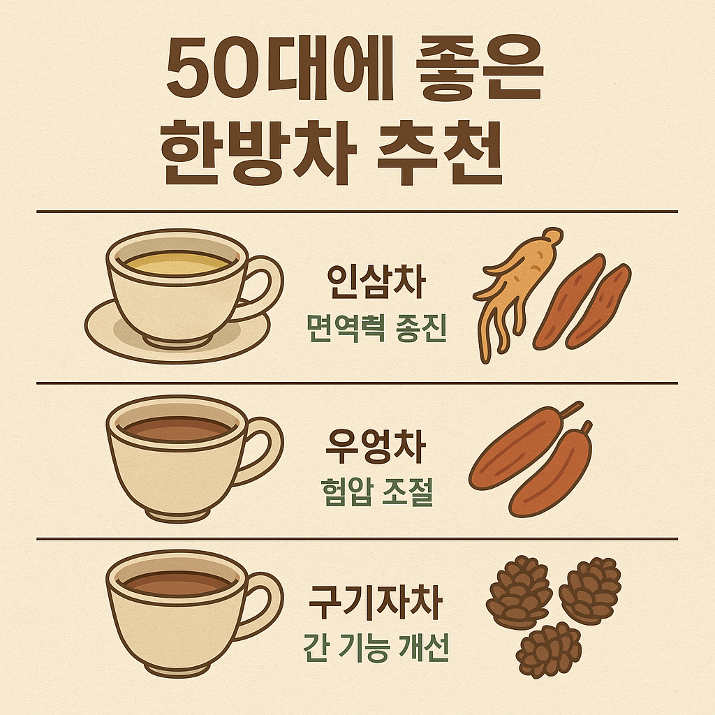50대에 좋은 한방차 추천과 효능 정리