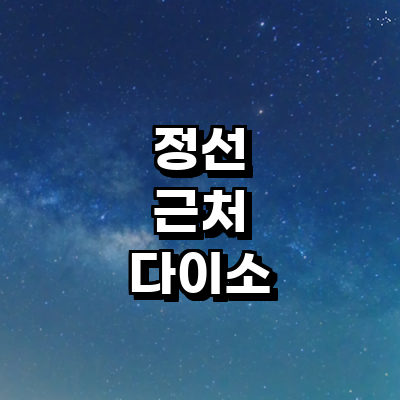 정선군 종합생활용품 다이소