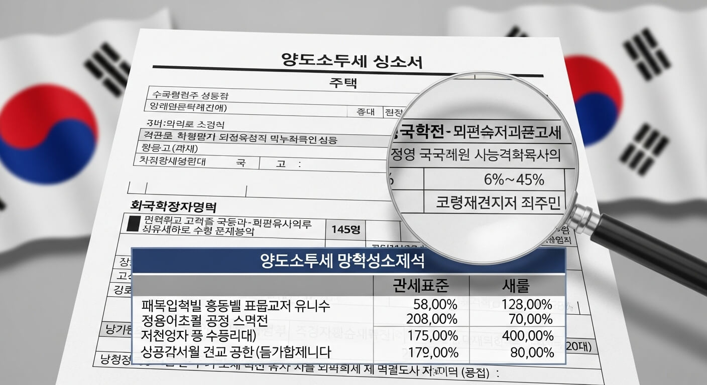 주택 양도소득세율 세율표