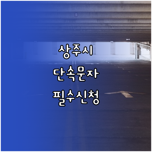 상주시 주정차단속 문자 서비스 신청 ..