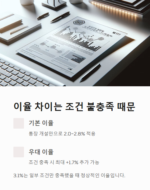 이율 차이는 조건 불충족 때문