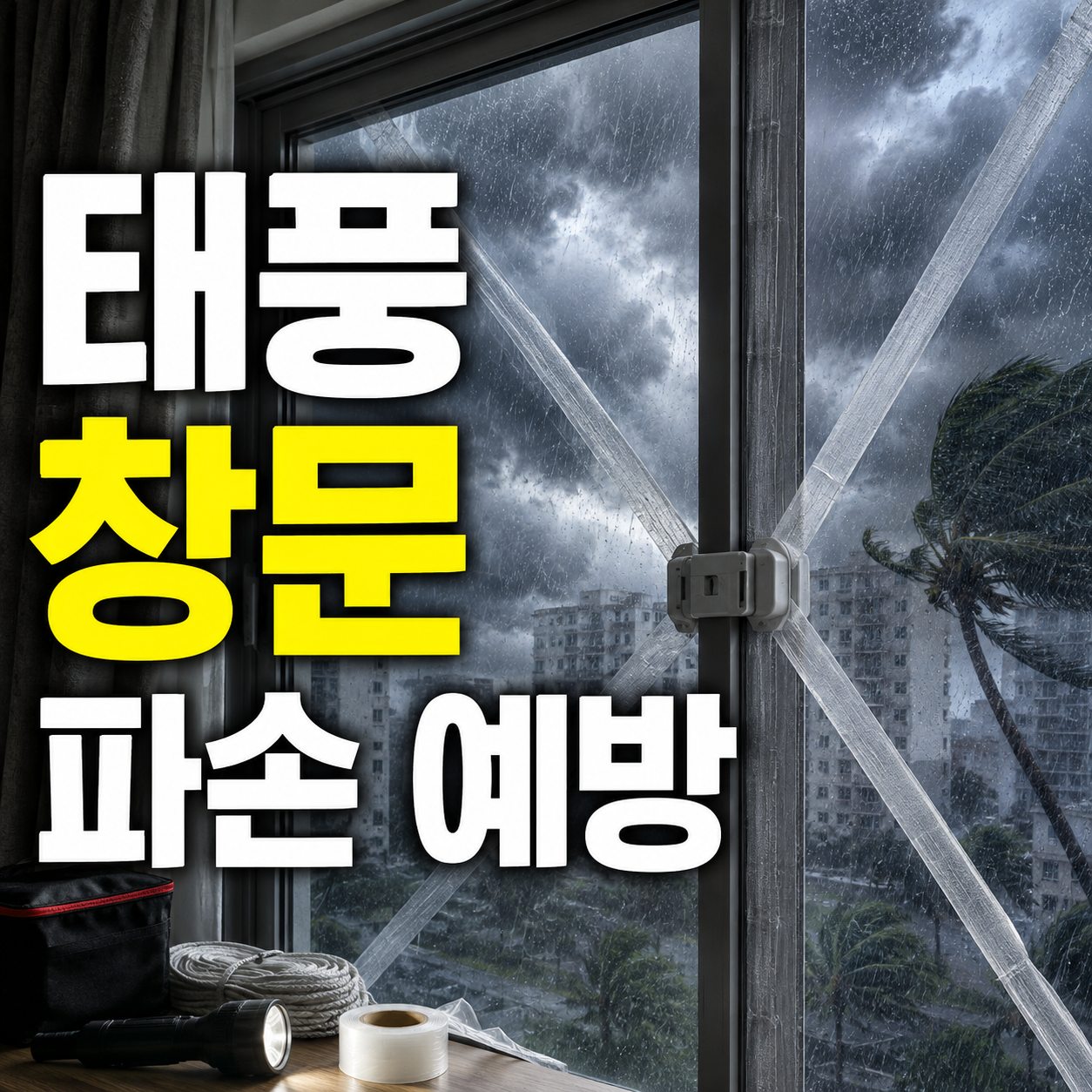 태풍 창문 유리 파손 예방