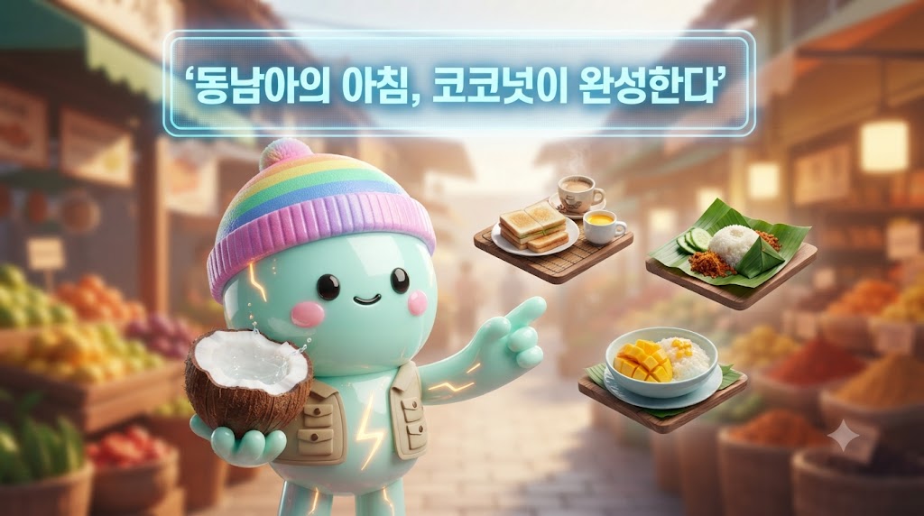 코코넛 아침 식탁으로의 초대
