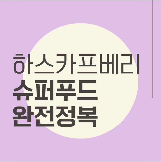 유기농 하스카프 베리 분말·가루·주스로 중년 건강 챙기기 – 슈퍼푸드 완전정복